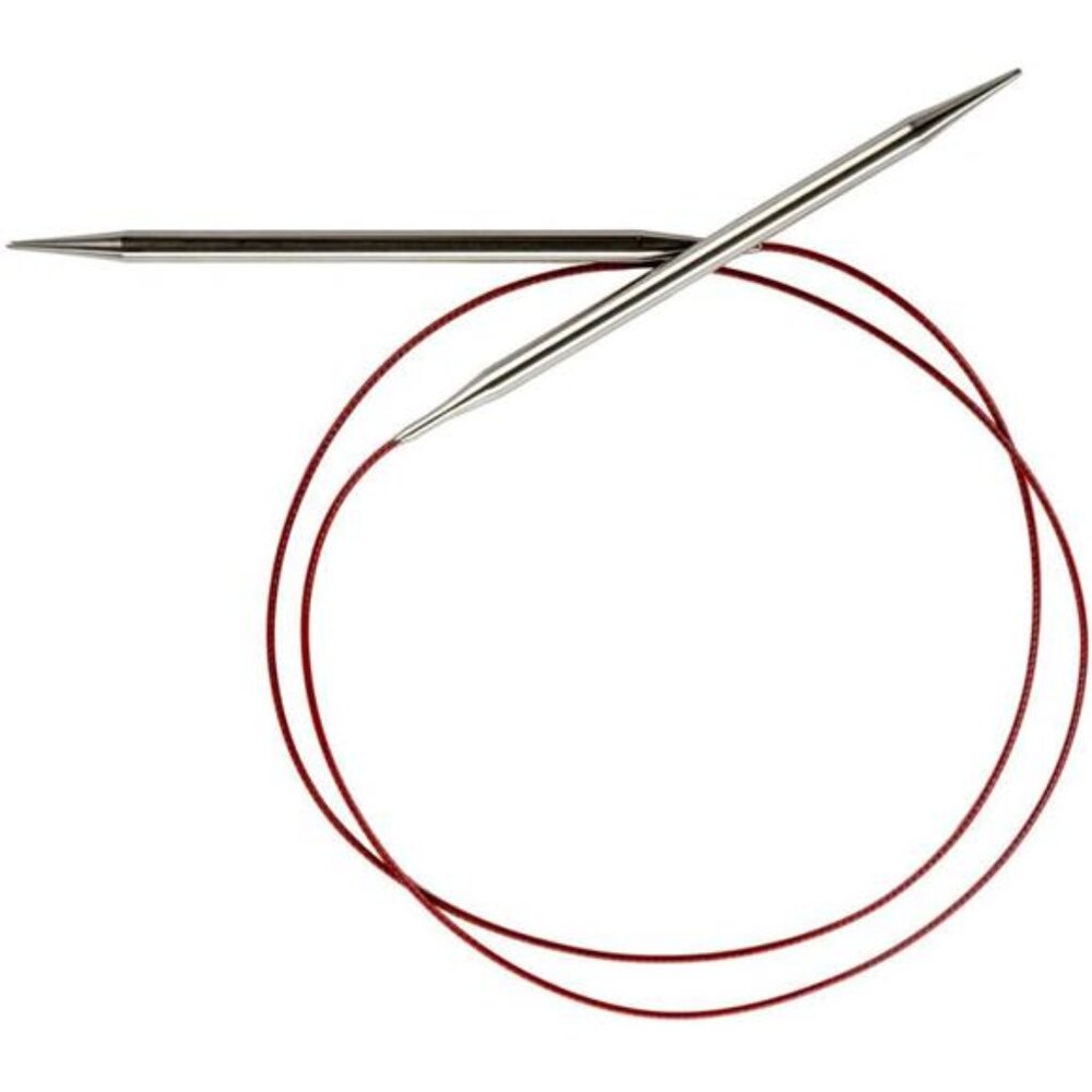 Red Lace Circular 40 inch (102cm) Stainless Steel Knitting Needle Size